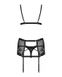 Комплект с поясом для чулок Obsessive Blanita garter belt Black L/XL