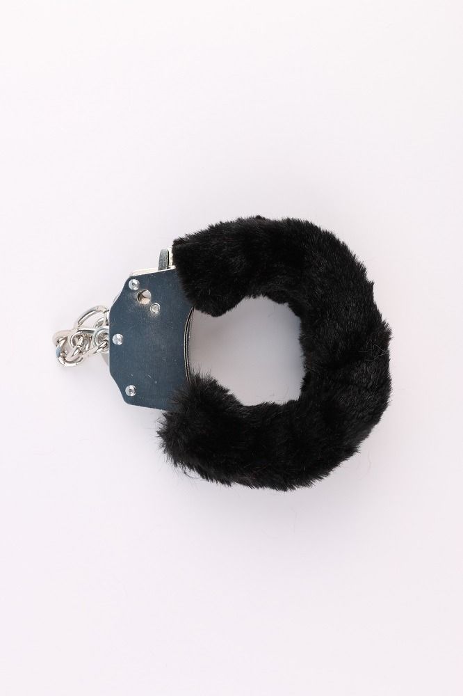 Наручники&nbsp;металлические&nbsp;Chisa Hi-Basic Fur-lined&nbsp;Handcuffs с&nbsp;черным мехом