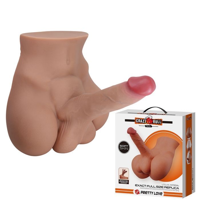 Мастурбатор реалістичний CRAZY BULL Rhynе пеніс та анус, бежевий, 24,6&times;23,7 см