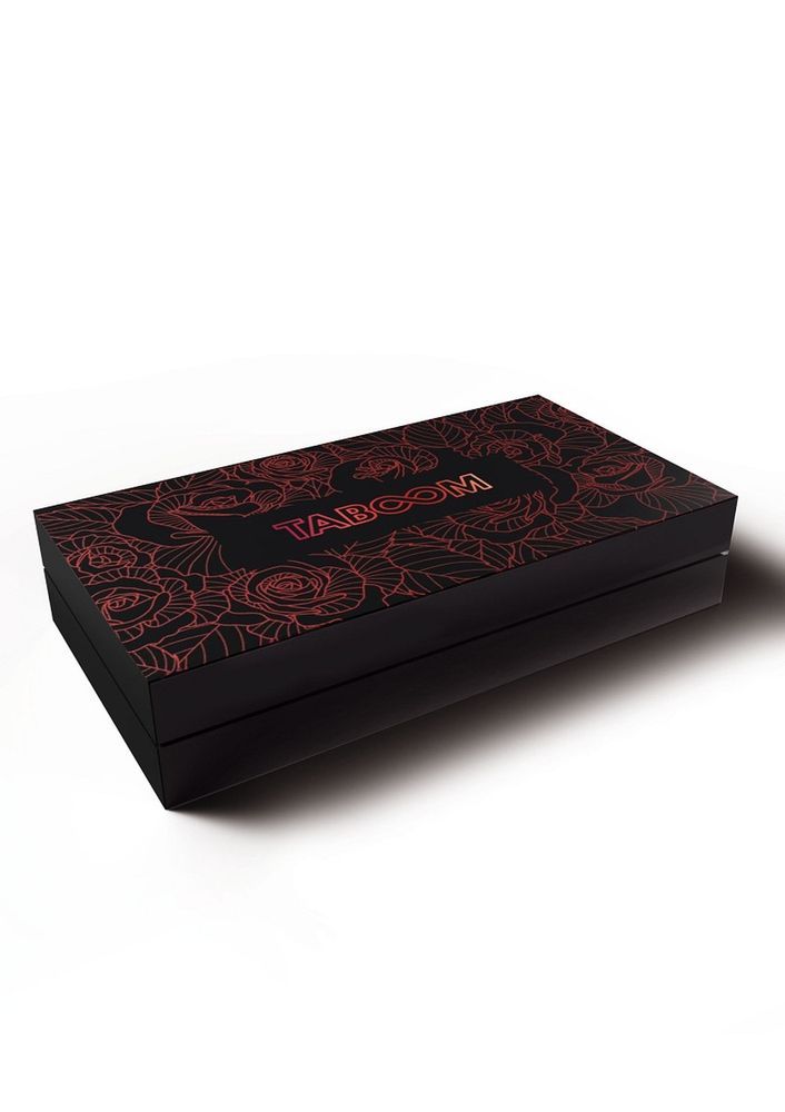 Черные наручники Taboom Wild Roses Wrist Cuffs с декоративными красными розами