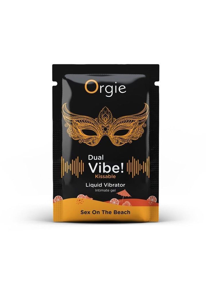 САШЕТ/Жидкий вибратор Orgie DUAL VIBE! со вкусом коктейля Секс на пляже, 1 мл