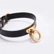 Ошейник-чокер с кольцом кожаный Leather Cosplay Choker UPKO, размер M