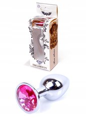 Анальна пробка з каменем Plug-Jewellery Silver PLUG-Pink розмір S