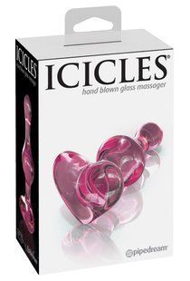 Скляний анальний затор серце Pipedream Icicles № 75