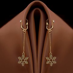 Прикраси для клітора та статевих губ non-pierced clitoral jewelry dangle with snowflake UPKO