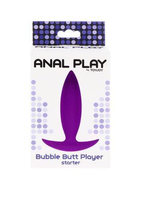 Анальна пробка Toy Joy Anal Play Bubble Butt Player Starter пурпурний, 10х2,5 см