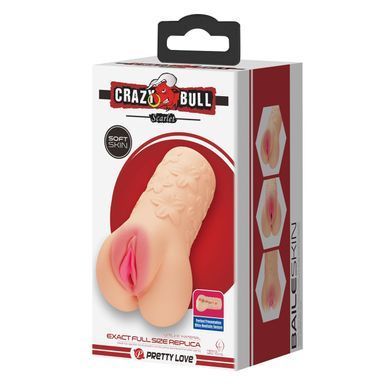 Мастурбатор вагина Crazy Bull Scarlet с цветочным узором, 9.6 х 16 см
