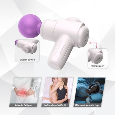 Мини-массажёр Every Night Toys Candice бело-фиолетовый, 10 режимов вибрации