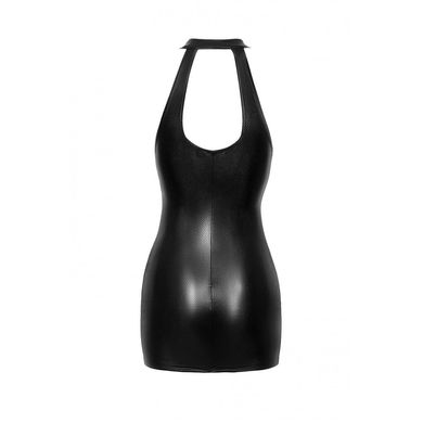 Соблазнительное виниловое мини-платье S F278 Noir Handmade, с молнией, черное