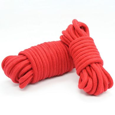 Мотузка для зв'язування 10 метрів, наконечники метал, червона