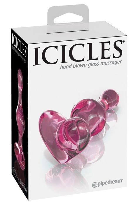 Стеклянная анальная пробка сердце Pipedream Icicles № 75