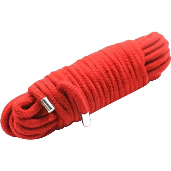 Мотузка для зв'язування 10 метрів, наконечники метал, червона