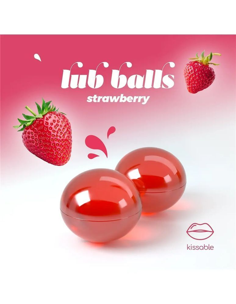 Бразильські вибухові кульки для масажу Crushious Lub Balls Strawberry зі смаком полуниці