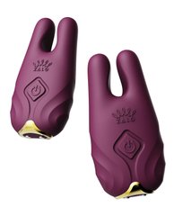 Бездротові вібруючі затискачі для сосків ZALO Nave Vibrating Nipple Clamps фіолетовий