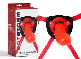 Страпон&nbsp;жіночий&nbsp;Chisa HOTSTORM Thumper Strap-on, червоний