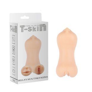 Мастурбатор&nbsp;двусторонний Вагина и Рот Chisa&nbsp;T-Skin Bella's&nbsp;Mouth&nbsp;&&nbsp;Vagina из киберкожи