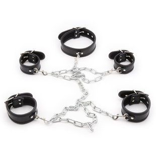 Система фіксації DS Fetish Collar with restraints black