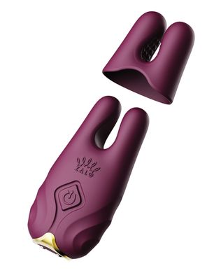 Беспроводные вибрирующие зажимы для сосков ZALO Nave Vibrating Nipple Clamps фиолетовый