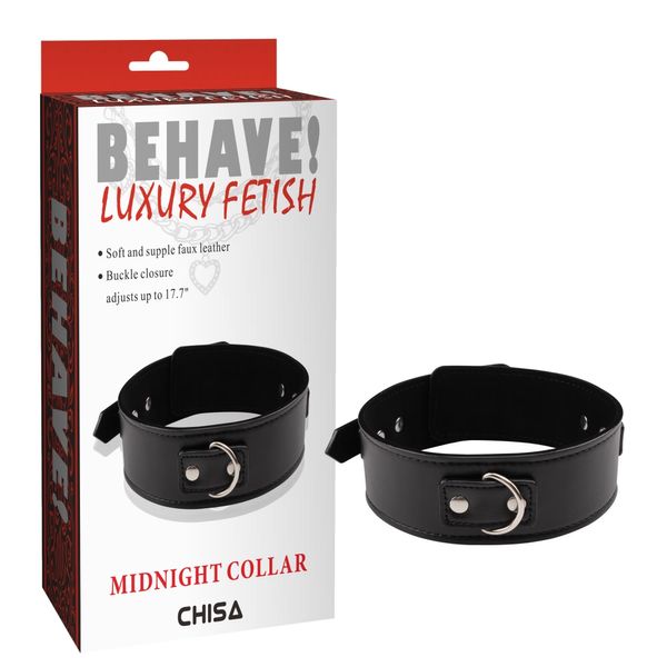 CH97542 Ошейник Behave Luxury Fetish Midnight collar Chisa