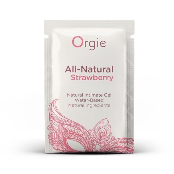 САШЕТ/Лубрикант на водній основі зі смаком полуниці All Natural Strawberry, 2 мл Orgie