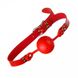 F61403 кляп з екошкіри Loveshop Latex Comfort BREATHABLE BALL Gag RED, Червоний, Регульований