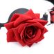 Кляп силіконовий з трояндою Master Series, чорний, червоний