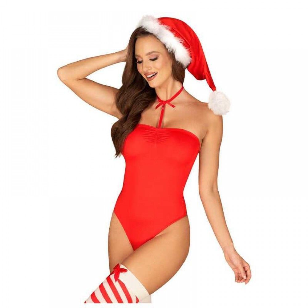 Новорічний костюм Obsessive Kissmas Teddy Red S \ M