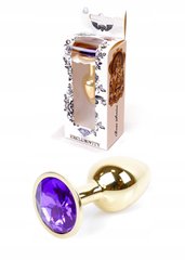Анальная пробка с камнем Plug-Jewellery Gold PLUG- Purple размер S