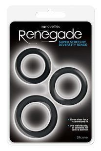 Набор эрекционных колец для пениса NS Novelties Renegade черный