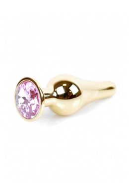 Анальна пробка з рожевим каменем Plug-Jewellery Gold BUTT PLUG-Rose