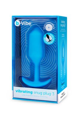 Анальная пробка с вибрацией b-Vibe VIBRATING SNUG PLUG размер L, синяя