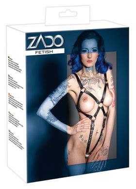 Сексуальна портупея для жінок з відкритими грудьми Zado, шкіра