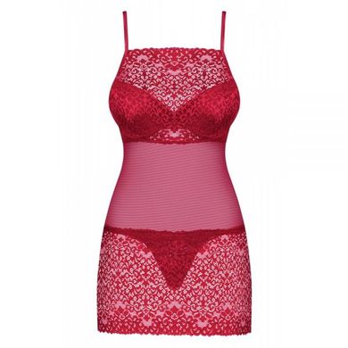 Сексуальное платье Obsessive Lividia chemise & thong red L/XL