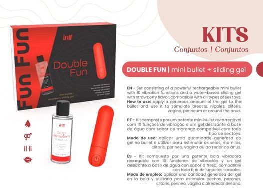 Набір для прилюдій INTT Double Fun червона віброкуля та лубрикант