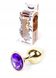 Анальна пробка з каменем Plug-Jewellery Gold PLUG-Purple розмір S
