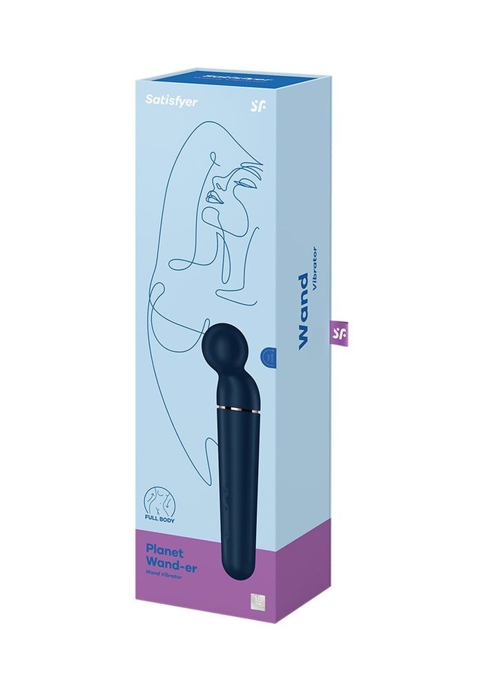 Вибратор-микрофон Satisfyer Planet Wand-er для стимуляции всего тела, синий, XXL