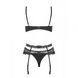 Комплект Obsessive Heartina 3 pcs set black L / XL