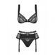 Комплект Obsessive Heartina 3 pcs set black L / XL