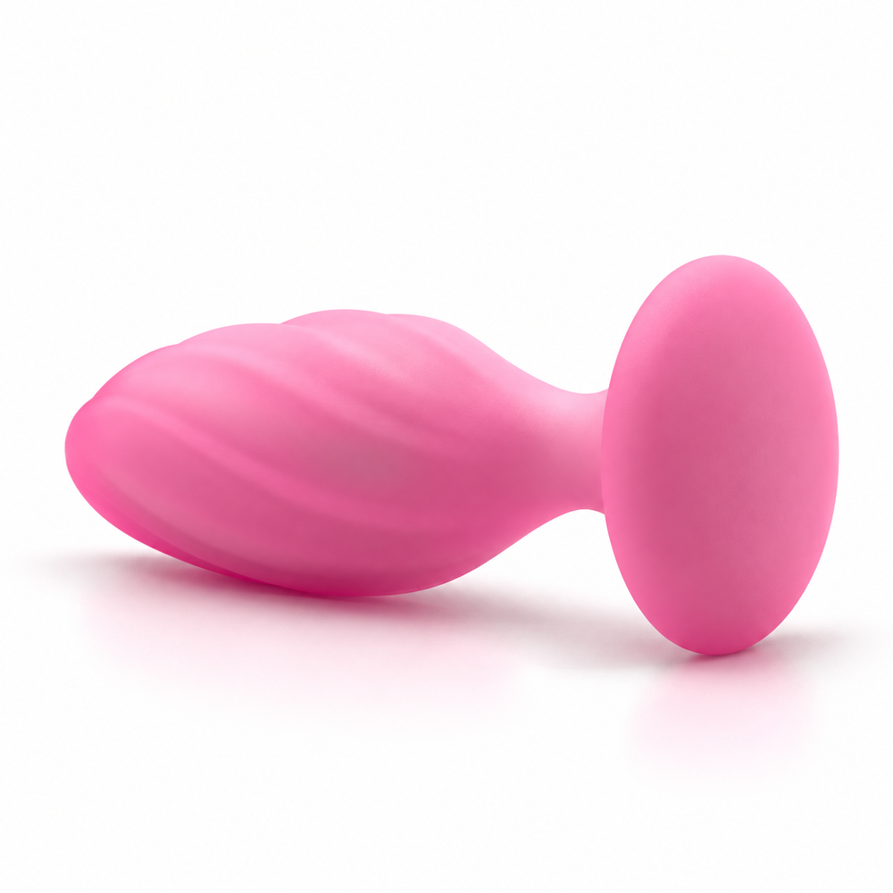 Анальная вибропробка с управлением через приложение, супермягкая UNIVIBE Marshmallow Bloom, розовая