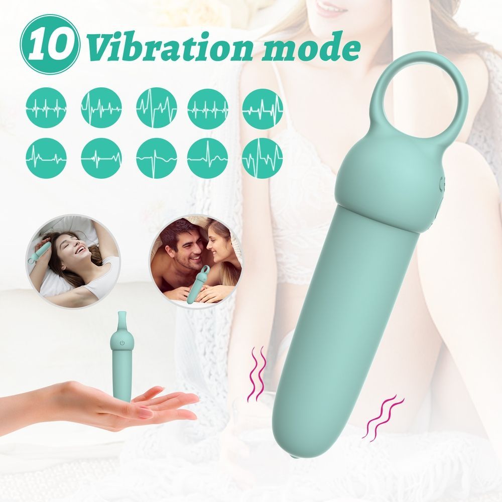 Мини-вибратор Every Night Toys Elliot светло-бирюзовый, 10 режимов вибрации
