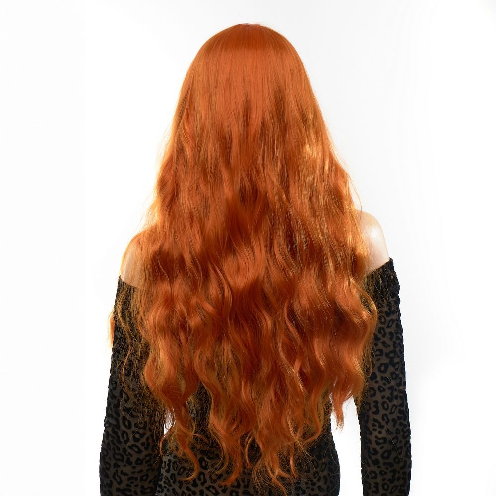 Парик длинный волнистый с челкой Fetish Hair рыжий, 60 см
