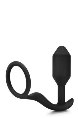 Анальная пробка с эрекционным кольцом Snug & Tug B-Vibe, силиконовая, черная