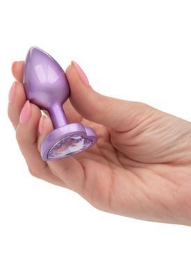 Анальная пробка CalExotics Diamond Heart Plug Small, фіолетова, 5,7 &times; 3,2 см