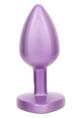 Анальная пробка CalExotics Diamond Heart Plug Small, фіолетова, 5,7 &times; 3,2 см