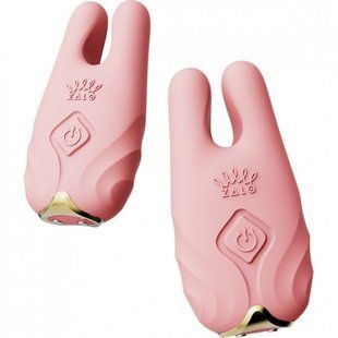 Бездротові смарт вібрують затискачі для сосків ZALO Nave Vibrating Nipple Clamps рожевий
