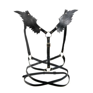 Портупея з крилами Candy Hero "модель black Angel 2", еко шкіра, ручна робота