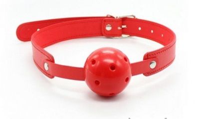 Кляп DS Fetish breathable ball gag red plastic
