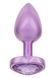 Анальная пробка CalExotics Diamond Heart Plug Small, фіолетова, 5,7 &times; 3,2 см