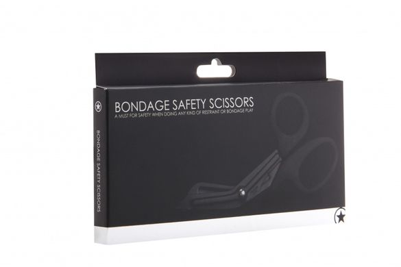 Ножницы для бондажа Bondage Safety Scissor черного цвета, 17.7 см
