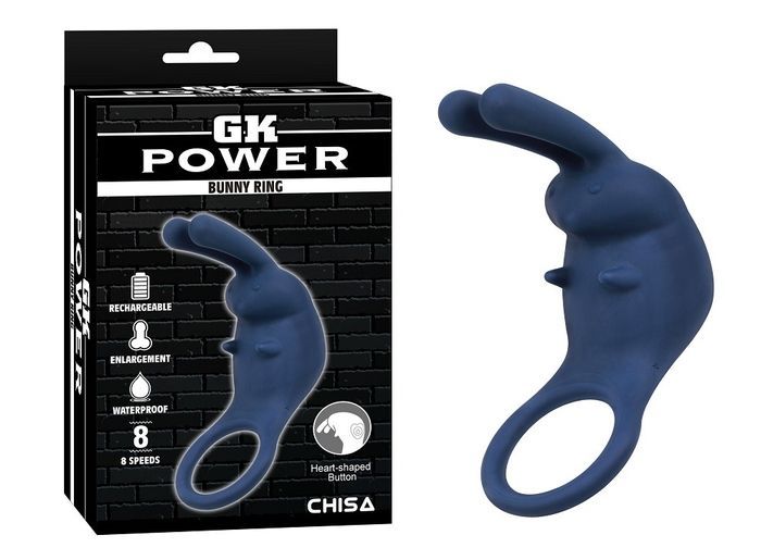 Ерекційне&nbsp;кільце-кролик&nbsp;Chisa Bunny&nbsp;Ring, синій